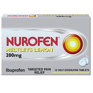 Nurofen Meltlets Lemon 200 mg 12 Tablets