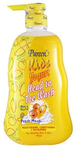 Pureen Kids Yoghurt Head To Toe Wash Peach & Mango 750 ml