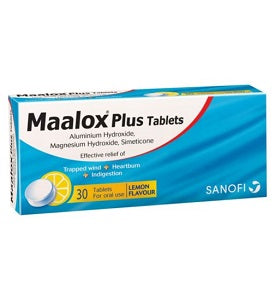 Maalox Plus Lemon 30 Tablets