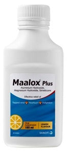 Maalox Plus Lemon Oral Suspension 180 ml