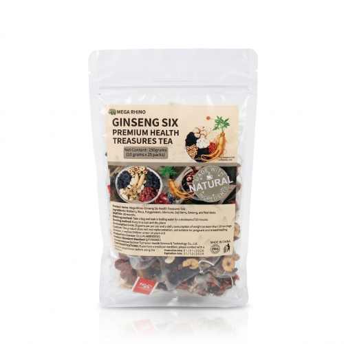 Mega Rhino Ginseng Six Premium Health Treasure Tea 10 g x 25
