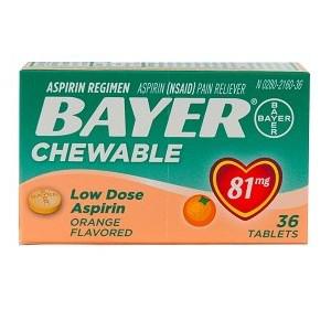Bayer Chewable Orange Flavored 81 mg 36 Tablets