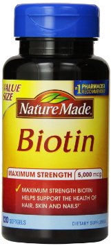 Nature Made Biotin Maximum Strength 5000 mcg 120 Soft Gels