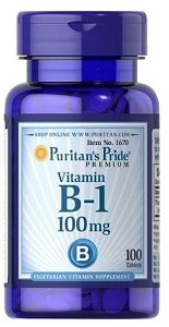 Puritan's Pride Vitamin B1 100 mg 100 Tablets