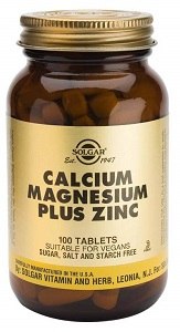 Solgar Calcium Magnesium Plus Zinc 100 Tablets