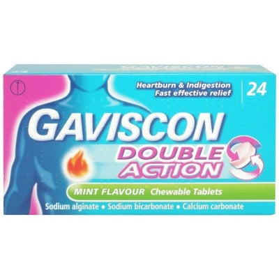 Gaviscon Double Action Mint 24 Chewable Tablets