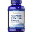 Puritan's Pride Absorbable Calcium 1200 mg Plus 100 Tablets