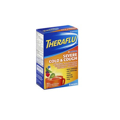 Theraflu Severe Cold & Cough Berry, Menthol & Green Tea 6 Packets