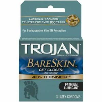 Trojan Bare Skin Premium Lubricant 3 Condoms