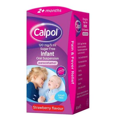 Calpol 2 Months + Infant Suspension Strawberry Sugar-Free 100 ml