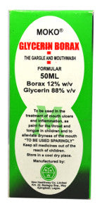 Moko Glycerin Borax Gargle & Mouthwash Formula 50 ml