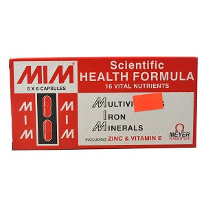 MIM Multivitamin, Iron, Minerals 30 Capsules