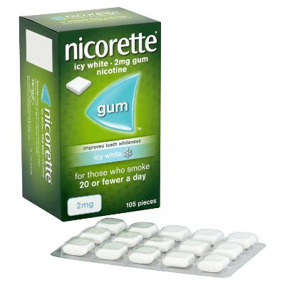 Nicorette Nicotine Gum 2 mg Icy White x105