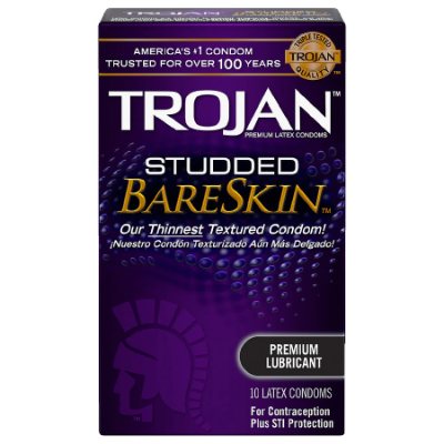 Trojan Studded Bare Skin 12 Condoms