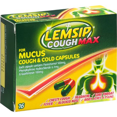 Lemsip Cough Max Mucus 16 Capsules