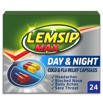 Lemsip Max Cold & Flu Day & Night 24 Capsules