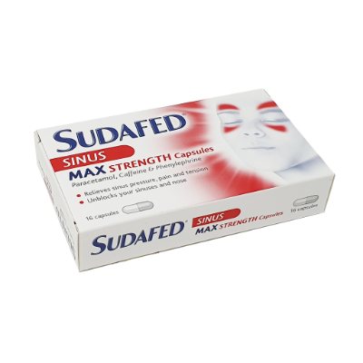 Sudafed Sinus Max Strength 16 Capsules