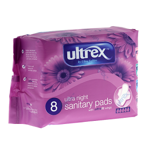 Ultrex Sanitary Pads Ultra Night x8