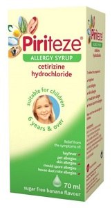 Piriteze Allergy Syrup Banana Flavour 70 ml