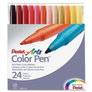 Pentel Fibre Tip Colouring Pen x24