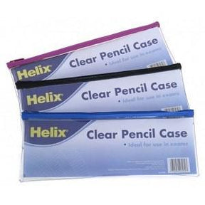 Helix Clear Pencil Case 13 x 5 Inches