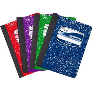 Mead 3 Subject Colour Square Deal Composition Book 120 Sheets