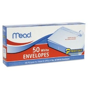 Mead Press It Seal It White Envelopes x50
