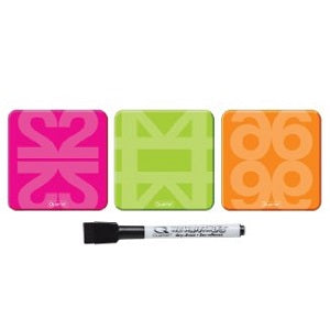 Quartet Dry Erase Magnets Set With Markers Assorted Colours