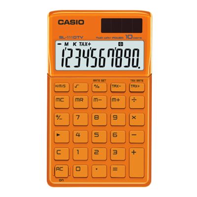 Casio Solar/Battery Calculator - 10 Digits - Orange