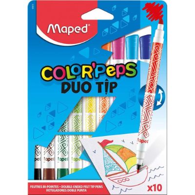 Maped Colouring Pencils Felt Tips Color'Peps Duo Bi Point x10