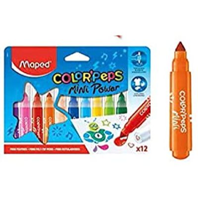 Maped Colouring Pencils Felt Tips Color'Peps Mini Jumbo x12