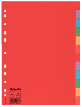 Esselte Divider Card Eco A4 12 Tabs
