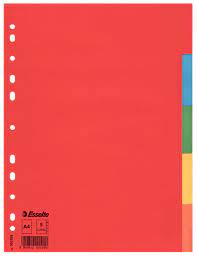Esselte Divider Card Eco A4 5 Tabs