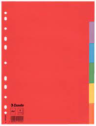Esselte Divider Card Eco A4 6 Tabs