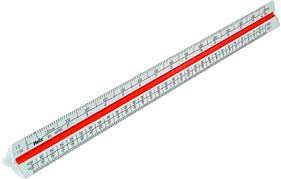 Helix 30 cm Tri-Scale Aluminium Ruler