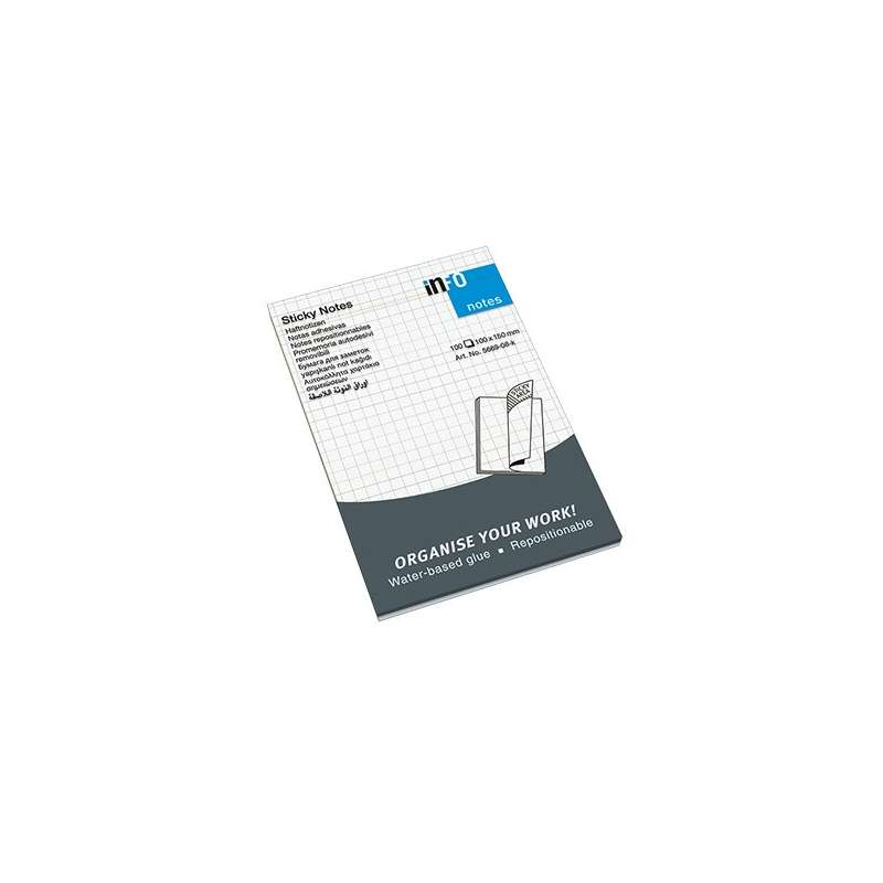 Buy Global Notes 100 x 150 mm White Sticky Notes Graph Paper 100 Sheets ...
