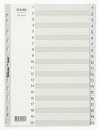 Polypropylene Divider 1-20 Tabs Grey A4