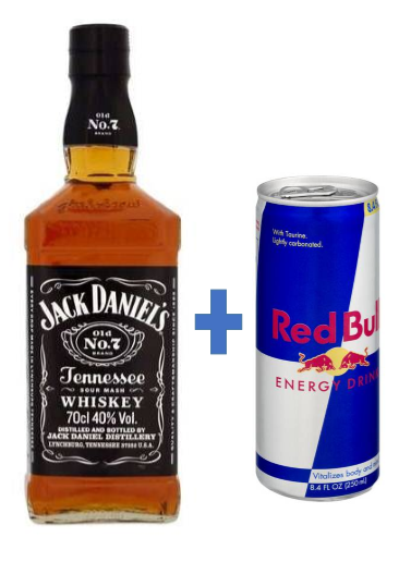 Jack Daniel's Tennessee Whiskey 70 cl + 1 FREE Red Bull