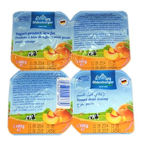 Oldenburger Yoghurt Peach Low Fat 100 g x4