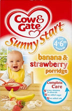 Cow & Gate Sunny Start Banana & Strawberry Porridge 4-6 Months+ 125 g