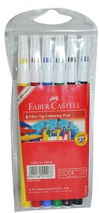 Faber Castell Fiber Tip Colouring Pens - x6