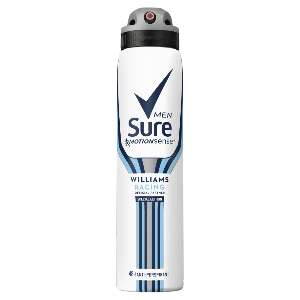 Sure Anti-Perspirant Deodorant Spray Men Motion Sense Williams Racing 250 ml