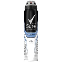 Sure Anti-Perspirant Deodorant Spray Men Invisible Ice 250 ml