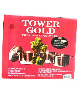 Tower Gold Pot Set 20 22 & 24 cm