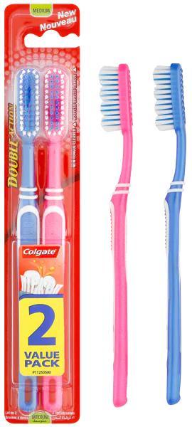 Colgate Toothbrush Double Action Medium x2