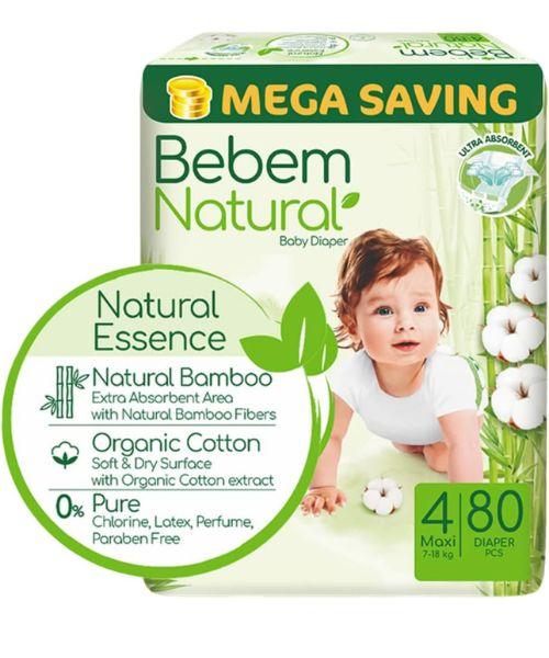 Bebem Natural Essences Baby Diaper Size 4 Maxi 7-18 kg x80