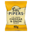 Pipers Crisps Lye Cross Cheddar & Onion 40 g