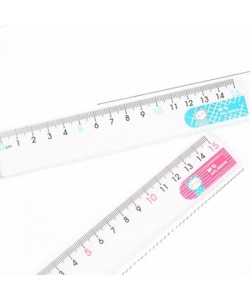 M & G Plastic PS Ruler 15 cm (cm & Inches)