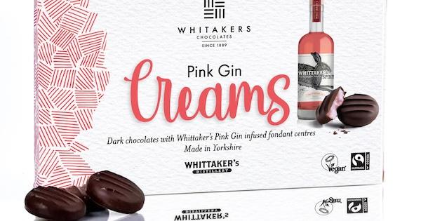 Whitakers Chocolates Pink Gin Creams Dark Chocolate 150 g