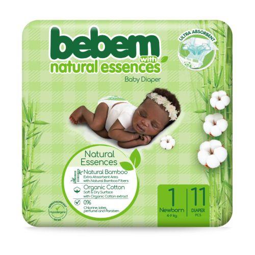 Bebem Natural Essences Baby Diaper Size 1 Newborn 0-3 kg x11